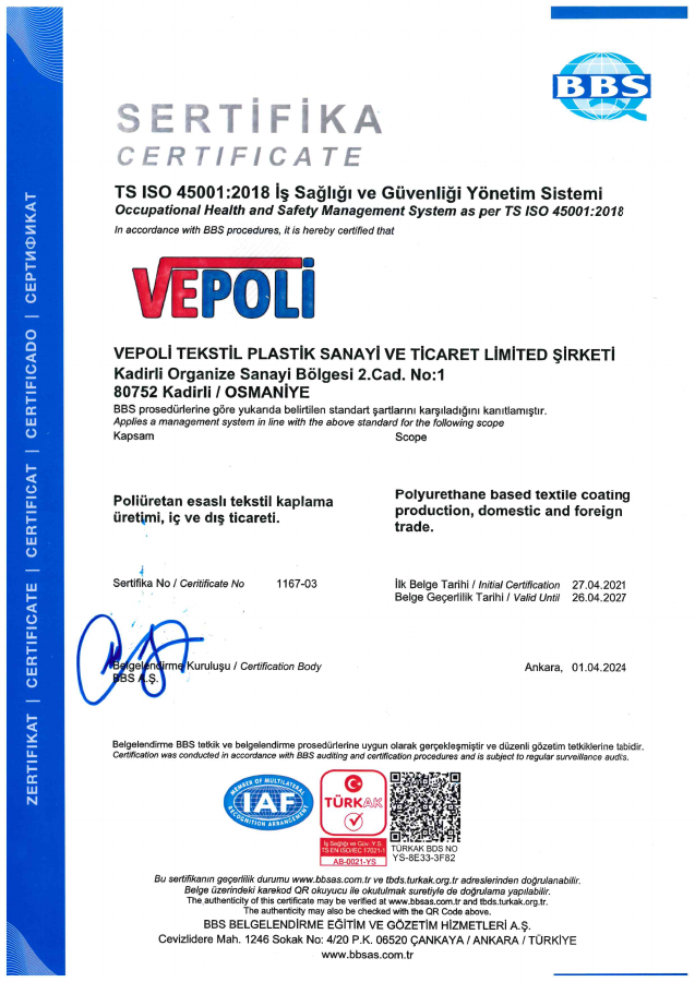 ISO 45001 Occupational Health and Safety Management System